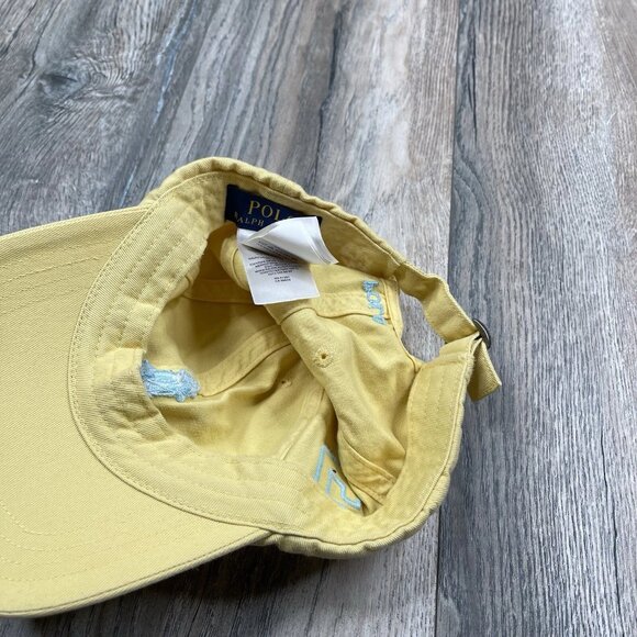 Ralph Lauren Polo Kids Boys Youth Hat Cap Strap Back Yellow Blue Big Pony 8-20 - Picture 9 of 11
